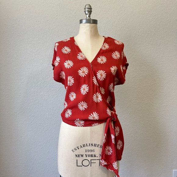 MADEWELL Sash-Tie Wrap Top in Daisy Daydream #AK023 - Picture 1 of 12